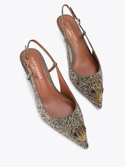 Kurt Geiger London Cream Large Eagle Sling 40 Shoes - Image 2 of 5