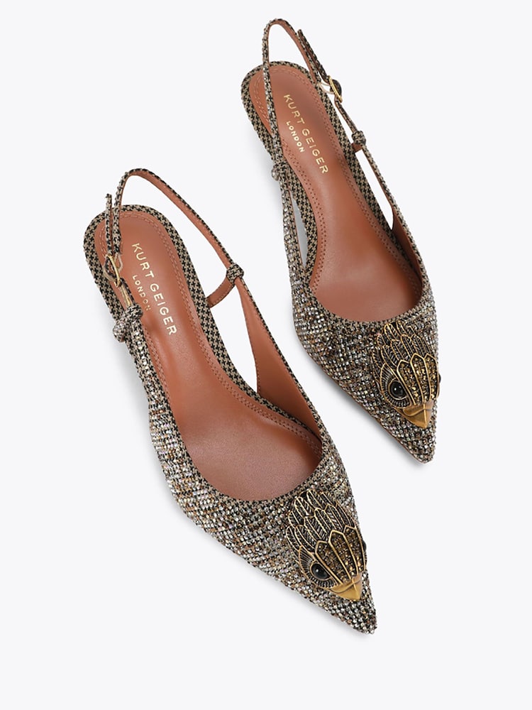 Kurt Geiger London Cream Large Eagle Sling 40 Shoes - Image 2 of 5 Kurt Geiger London Cream Large Eagle Sling 40 Shoes - Image 2 of 5