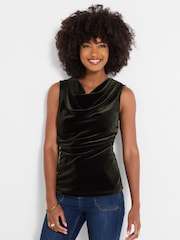 Joe Browns Green India Velour Cowl Neck Top - Image 3 of 7