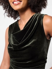 Joe Browns Green India Velour Cowl Neck Top - Image 4 of 7