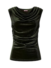 Joe Browns Green India Velour Cowl Neck Top - Image 7 of 7