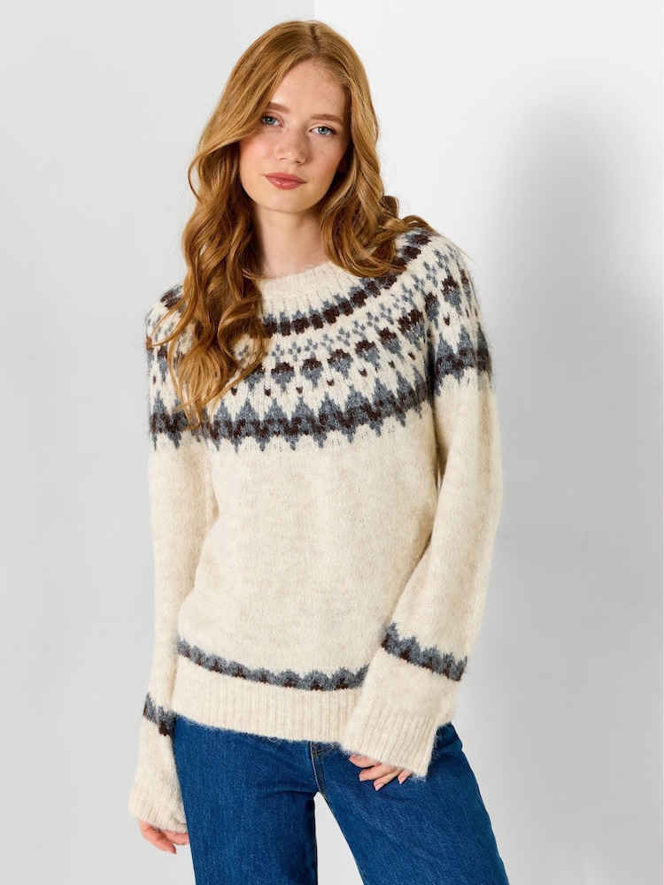 Joe Browns Cream Cosy Days Fairisle Jumper - Image 1 of 5