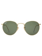 Zlata obroba in zelene leče - Ray-Ban sončna očala z okroglim kovinskim potiskom - Slika 2 iz 3