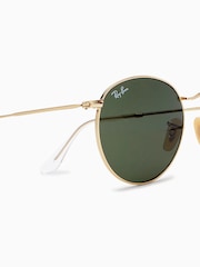 Zlata obroba in zelene leče - Ray-Ban sončna očala z okroglim kovinskim potiskom - Slika 3 iz 3