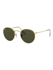 Lente dourada e verde - Óculos de Sol Redondos de Metal Ray-Ban - Imagem 8 de 9