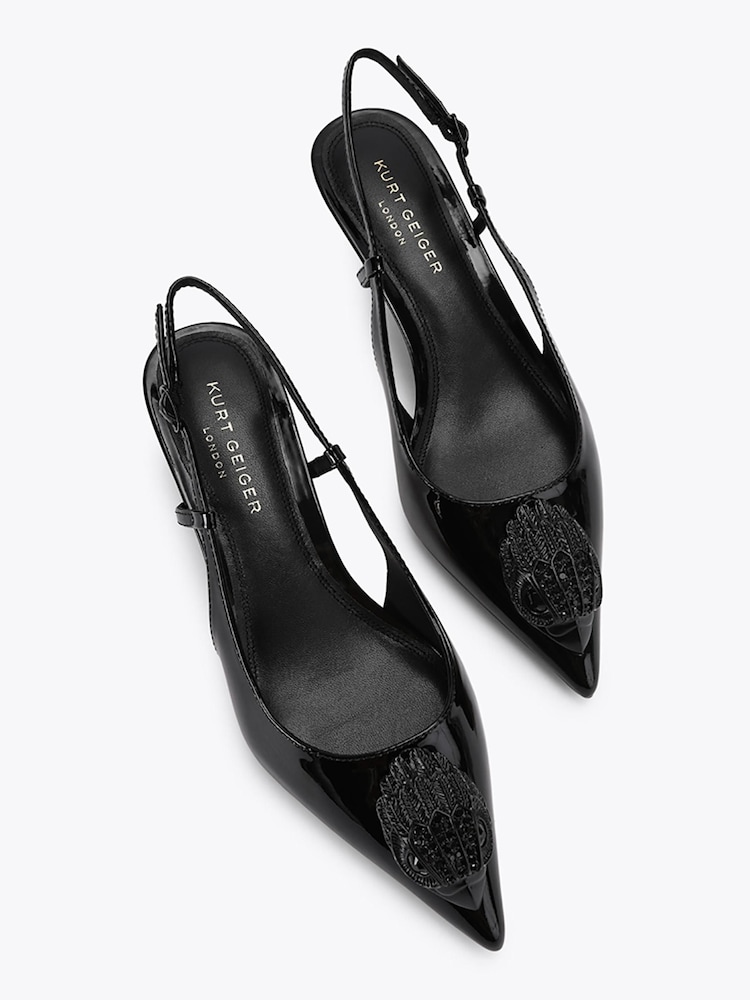 Kurt Geiger London Black Large Eagle Sling 40 Shoes - Image 2 of 5 Kurt Geiger London Black Large Eagle Sling 40 Shoes - Image 2 of 5