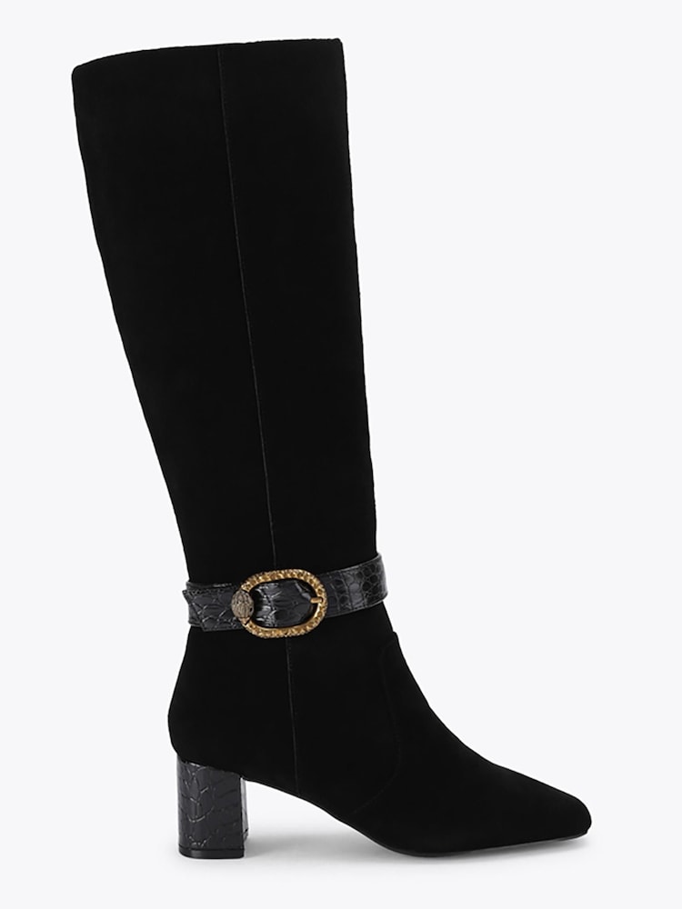 Kurt Geiger London Black Turnlock Knee Boots - Image 2 of 5 Kurt Geiger London Black Turnlock Knee Boots - Image 2 of 5