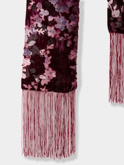 Joe Browns Pink Burgundy Devore Skinny Scarf - Image 2 of 2