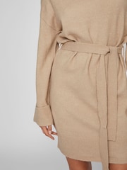 VILA Brown Long Sleeve High Neck Cosy Jumper Dress - Image 5 of 6