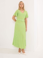 グリーン - Star by Julien MacDonald Angel Sleeve Spot Dress - 画像 1 / 6