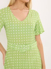 グリーン - Star by Julien MacDonald Angel Sleeve Spot Dress - 画像 4 / 6