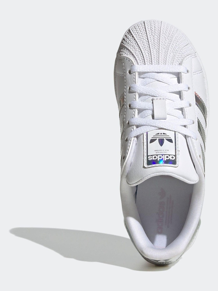 adidas Originals Superstar Kids White Trainers - Image 6 of 9
