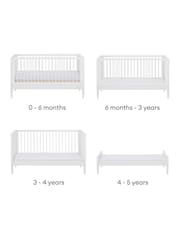 Gaia Baby All White Eos Cot & Dresser 2 Piece Nursery Furniture Set - Image 5 of 5