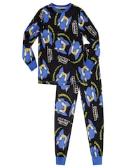 Brand Threads Black Sonic The Hedgehog Boys Fleece Pyjama Set - Image 1 of 4
