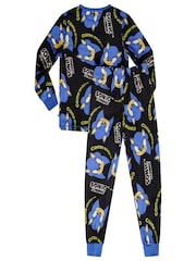 Brand Threads Black Sonic The Hedgehog Boys Fleece Pyjama Set - Image 2 of 4