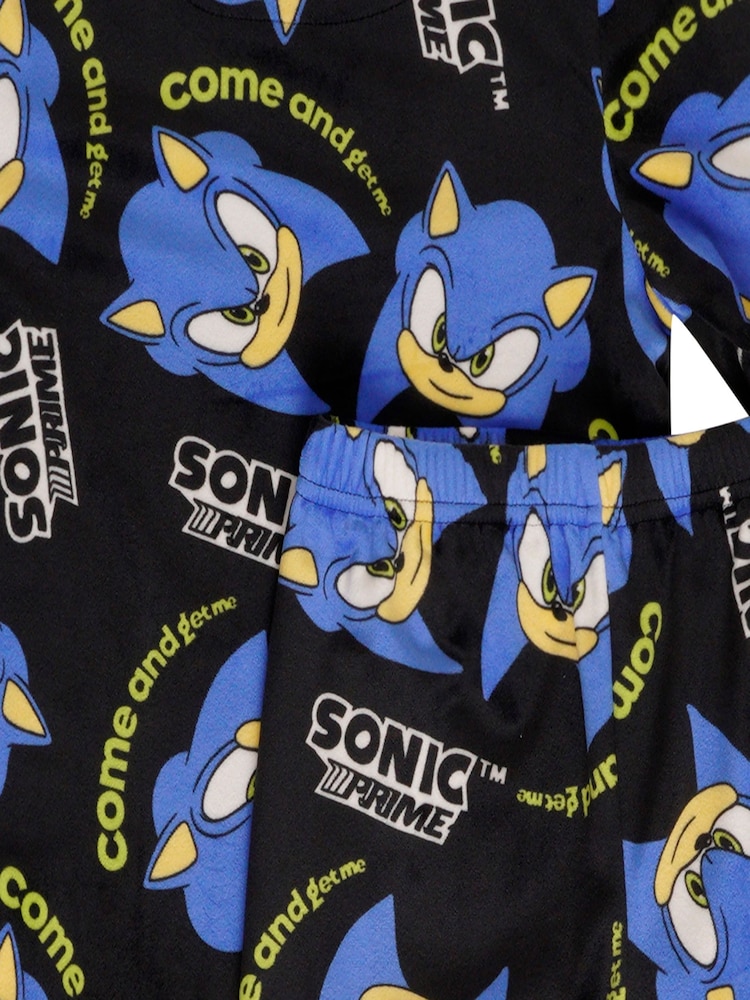 Brand Threads Black Sonic The Hedgehog Boys Fleece Pyjama Set - Image 4 of 4