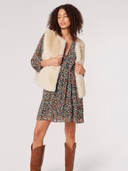 Apricot Natural Elegant Faux Fur Crop Gilet - Image 1 of 5
