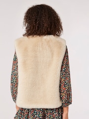 Apricot Natural Elegant Faux Fur Crop Gilet - Image 2 of 5