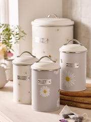 Set of 3 Grey Daisy and Bee Storage Tins - Image 1 of 3