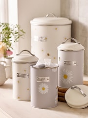 Set of 3 Grey Daisy and Bee Storage Tins - Image 2 of 3