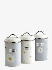 Set of 3 Grey Daisy and Bee Storage Tins - Image 3 of 3