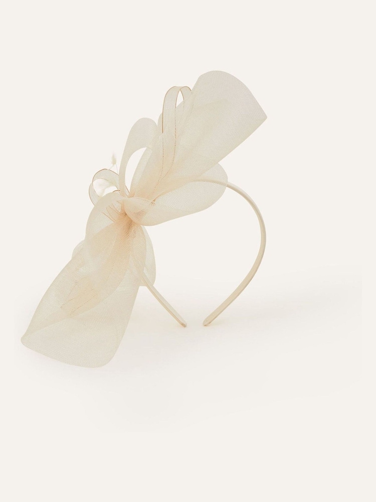 Accessorize Natural Mini Double Bow Crin Headband - Image 1 of 2 Accessorize Natural Mini Double Bow Crin Headband - Image 1 of 2