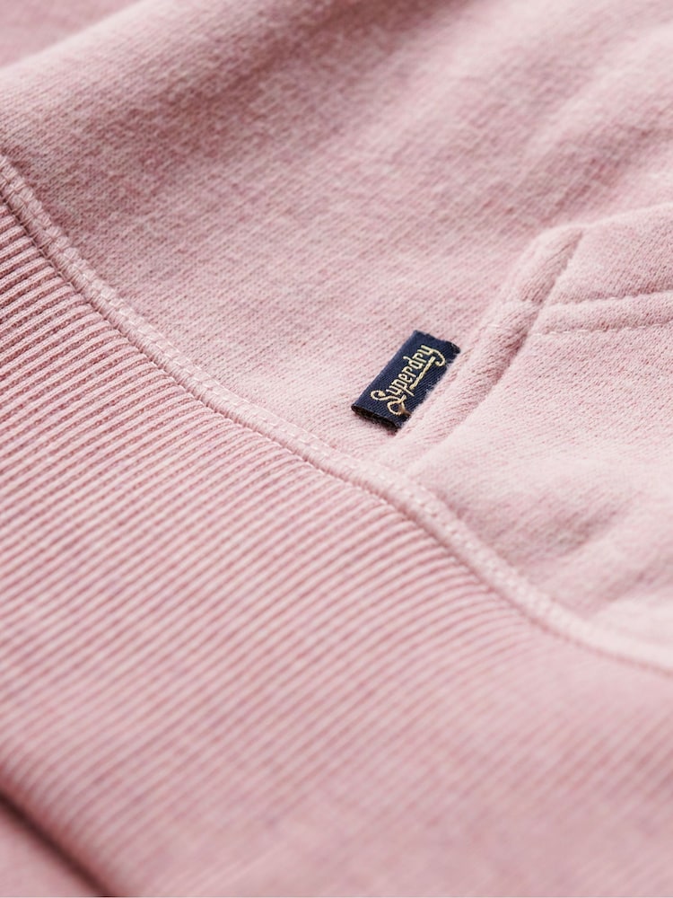 Superdry Pink Essential Logo Zip Hoodie - Image 6 of 6