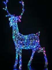LG Outdoor White 1.4M Woburn 300 LEDs Rattan Colour Changeable Stag Decoration - Image 1 of 6