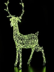 LG Outdoor White 1.4M Woburn 300 LEDs Rattan Colour Changeable Stag Decoration - Image 2 of 6