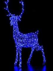 LG Outdoor White 1.4M Woburn 300 LEDs Rattan Colour Changeable Stag Decoration - Image 3 of 6