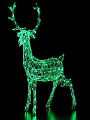 LG Outdoor White 1.4M Woburn 300 LEDs Rattan Colour Changeable Stag Decoration - Image 4 of 6