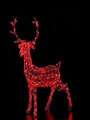LG Outdoor White 1.4M Woburn 300 LEDs Rattan Colour Changeable Stag Decoration - Image 5 of 6