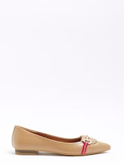 River Island Brown Pointed Snaffle Loafers - Image 1 of 4