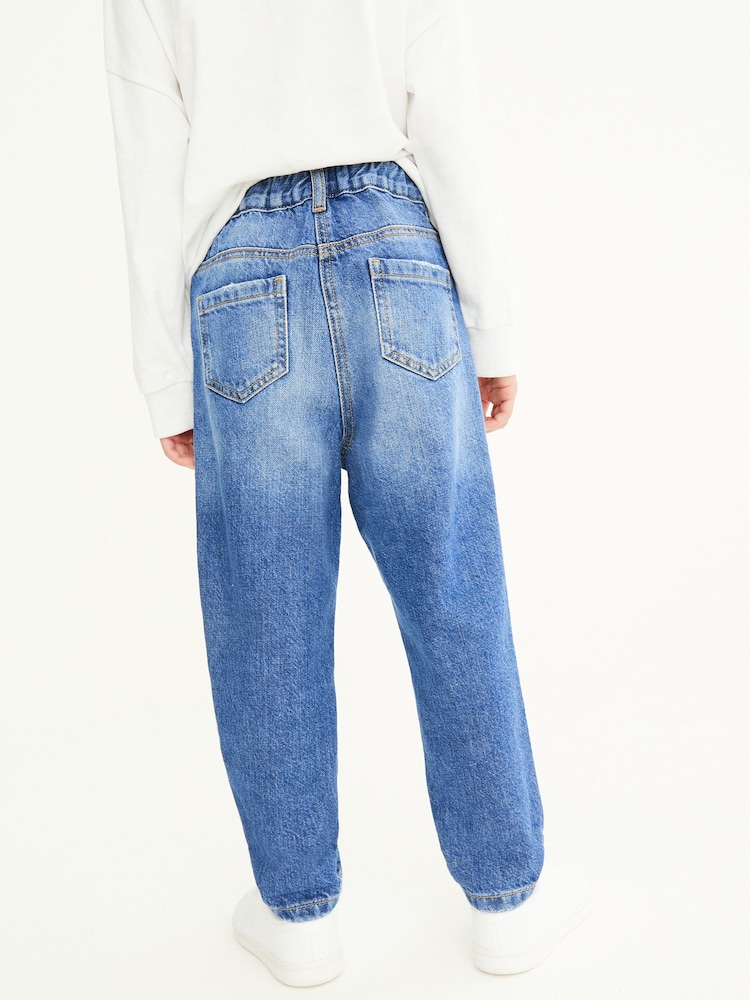 Middenblauw denim - Distressed Mom 100% katoenen jeans (3 - 16 jr) - Image 3 of 7