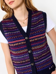 Joe Browns Freya Button Through Fairisle Vest - صورة 2 من 5