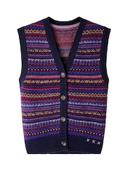Joe Browns Freya Button Through Fairisle Vest - صورة 5 من 5