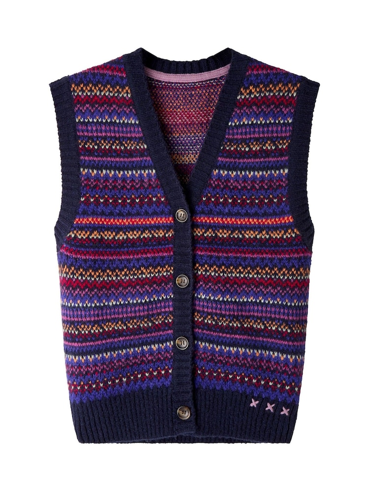 Joe Browns Freya Button Through Fairisle Vest - صورة 5 من 5