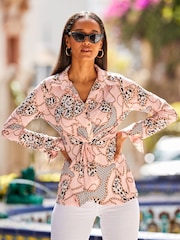 Sosandar Pink Knot Front Shirt - Image 4 of 5