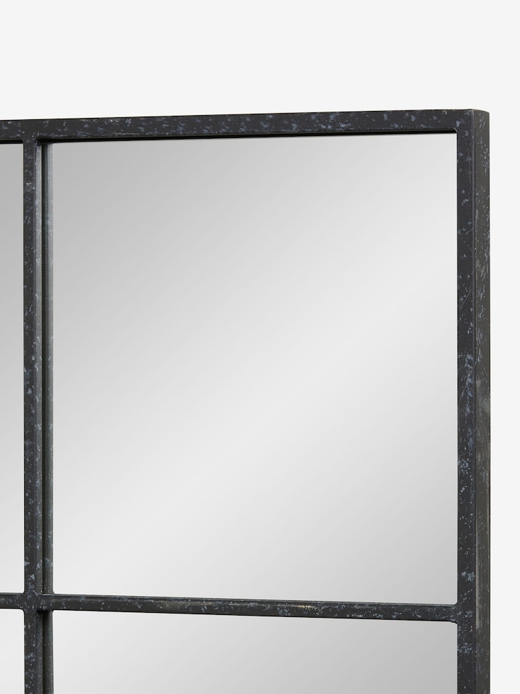 Black Metal Window Square Square Wall Mirror - Image 4 of 4