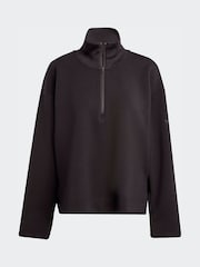 adidas Black Soft Lux Quarter Zip Sweat Top - Image 6 of 6