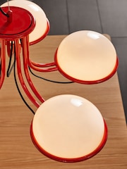 MADE.COM Red 5 Light Chandelier Piper Ceiling Light - Image 2 of 4