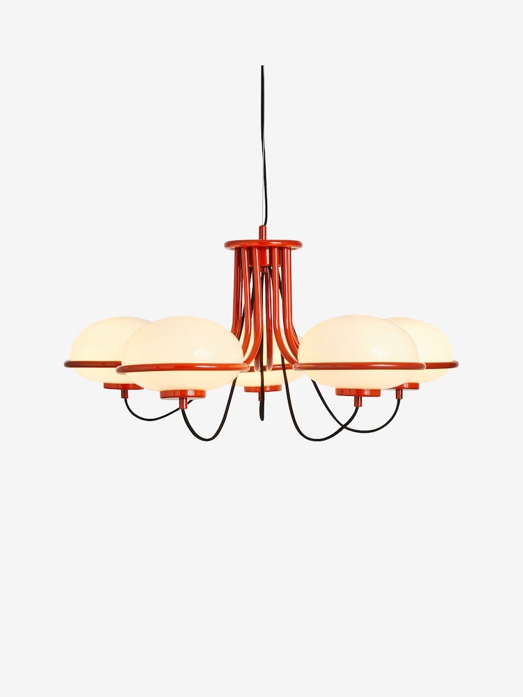 MADE.COM Red 5 Light Chandelier Piper Ceiling Light - Image 4 of 4