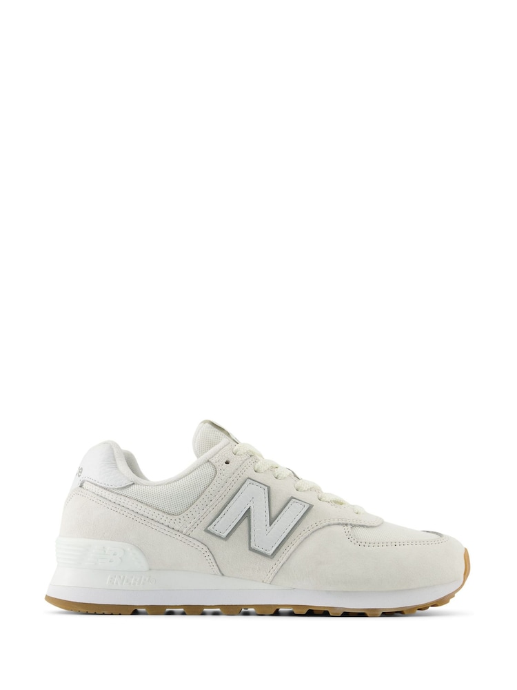 New Balance White Womens 574 Trainers - Image 1 of 1