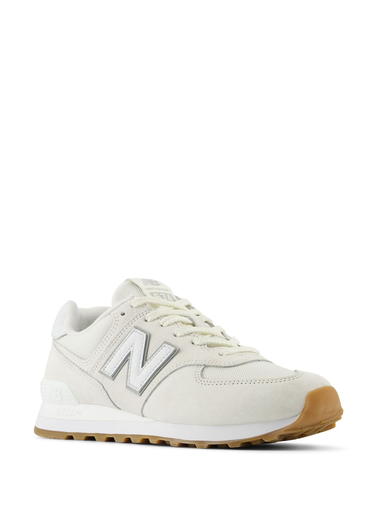 Белый - женские кроссовки New Balance 574 - Изображение 2 из 8