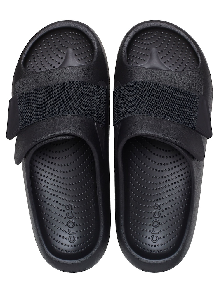 Crocs Black Mellow Luxe Recovery Slides - Image 5 of 7