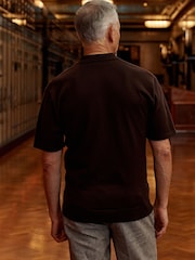 Brown Regular Fit Knitted Polo Shirt - Image 3 of 5