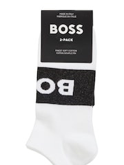 BOSS White Logo Socks 2 Pack - Image 2 of 3