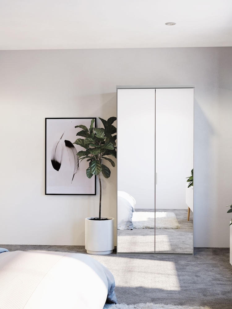 Wiemann Peyton Grey Mirror Semi Fitted Double Wardrobe - Image 1 of 4