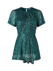 Joe Browns Green Sparkle Season Sequined Top - Image 5 of 5