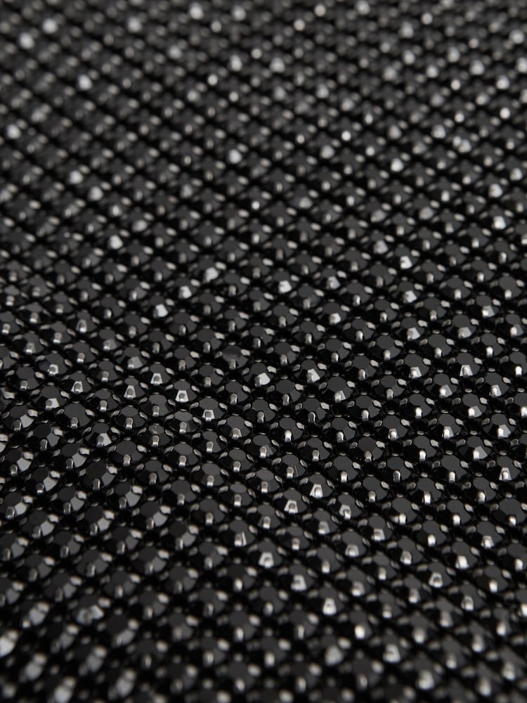 Reiss Black Trinity Draped Crystal Handbag - Image 5 of 5